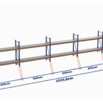 Minirack, Boyalı, 500kg, Yükseklik 1000mm, Genişlik 10348mm, 2 Kat, Kat Arası 595mm, Tavalı, Derinlik 1200mm
