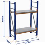 Minirack, Boyalı, 500kg, Yükseklik 1000mm, Genişlik 1116mm, 2 Kat, Kat Arası 595mm, Tavalı, Derinlik 400mm