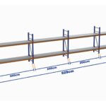 Minirack, Boyalı, 500kg, Yükseklik 1150mm, Genişlik 8290mm, 2 Kat, Kat Arası 805mm, Tavalı, Derinlik 1200mm
