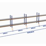 Minirack, Boyalı, 500kg, Yükseklik 1150mm, Genişlik 9348mm, 2 Kat, Kat Arası 805mm, Tavalı, Derinlik 500mm