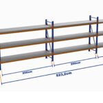 Minirack, Boyalı, 500kg, Yükseklik 1500mm, Genişlik 5232mm, 3 Kat, Kat Arası 595mm, Tavalı, Derinlik 1000mm