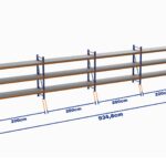 Minirack, Boyalı, 500kg, Yükseklik 2000mm, Genişlik 9348mm, 3 Kat, Kat Arası 805mm, Tavalı, Derinlik 800mm