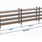 Minirack, Boyalı, 500kg, Yükseklik 2500mm, Genişlik 5232mm, 4 Kat, Kat Arası 700mm, Tavalı, Derinlik 800mm