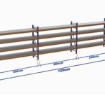 Minirack, Boyalı, 500kg, Yükseklik 2500mm, Genişlik 7290mm, 4 Kat, Kat Arası 700mm, Tavalı, Derinlik 800mm