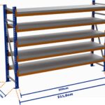 Minirack, Boyalı, 500kg, Yükseklik 2700mm, Genişlik 2116mm, 5 Kat, Kat Arası 595mm, Tavalı, Derinlik 400mm