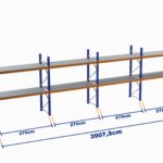 Paletli Raf, Boyalı, 500kg, Yükseklik 3000mm, Genişlik 39075mm, Z+2, Tavalı, Derinlik 1050mm