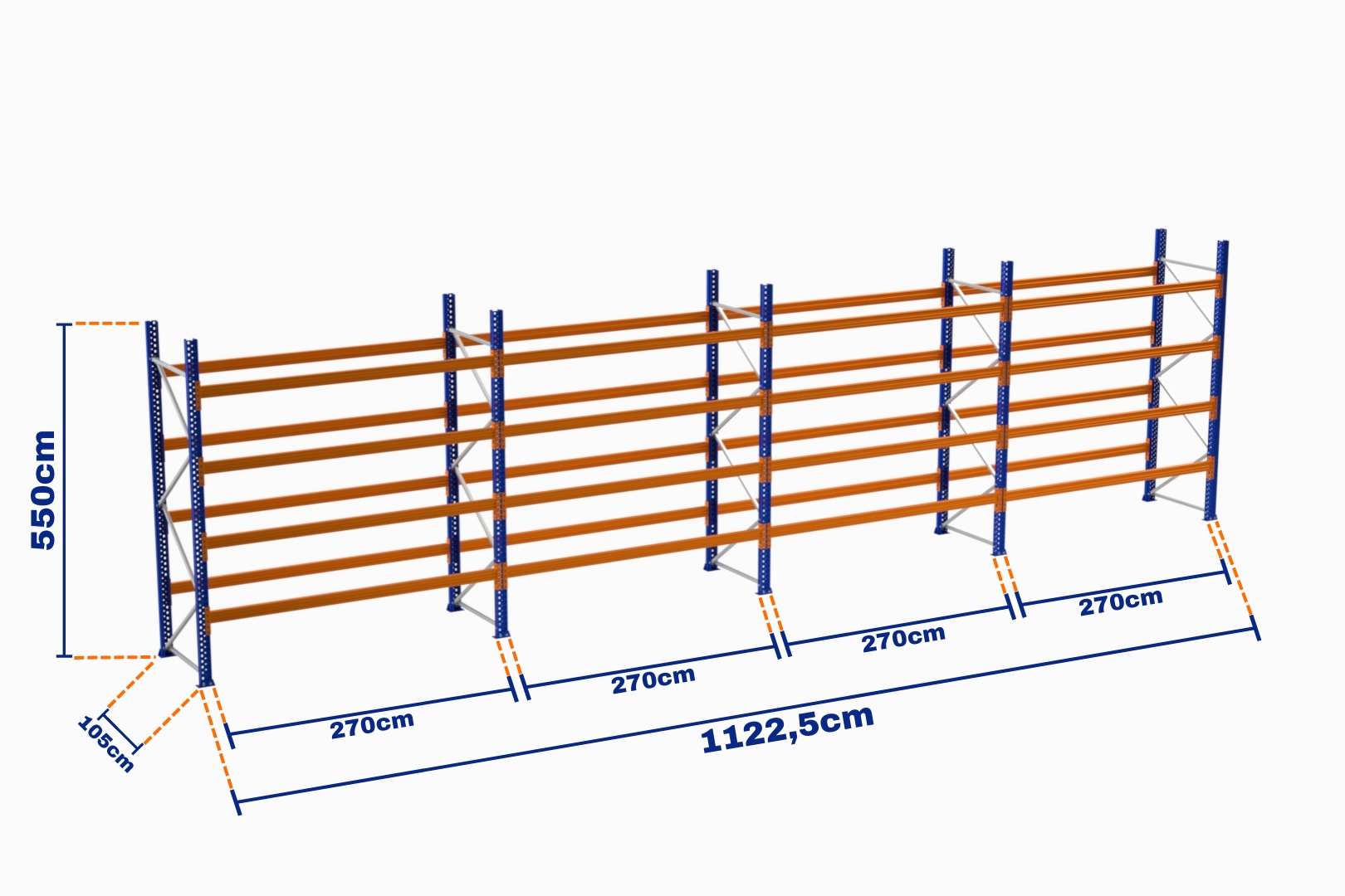 paletli-raf-boyali-500kg-yukseklik-5500mm-genislik-11225mm-z-4-desteksiz-derinlik-1050mm-2121.jpg Paletli Raf, Boyalı, 500kg, Yükseklik 5500mm, Genişlik 11225mm, Z+4, Desteksiz, Derinlik 1050mm - Görsel 1