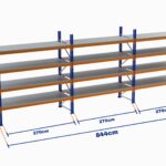 Paletli Raf, Boyalı, 500kg, Yükseklik 5500mm, Genişlik 8440mm, Z+4, Tavalı, Derinlik 1050mm