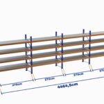 Paletli Raf, Boyalı, 500kg, Yükseklik 6500mm, Genişlik 44645mm, Z+4, Tavalı, Derinlik 1050mm