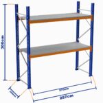 Paletli Raf, Boyalı, 750kg, Yükseklik 3000mm, Genişlik 2870mm, Z+2, Tavalı, Derinlik 1050mm